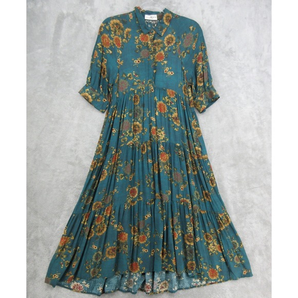 NATURAL LIFE Dresses & Skirts - Natural Life Dress Womens Size Small Floral Midi Pockets Boho Babydoll Cottage